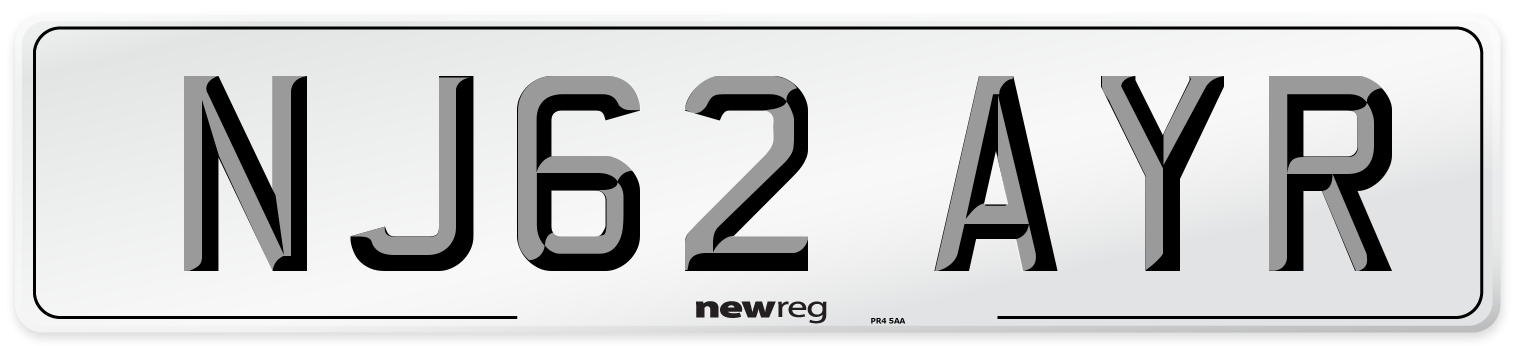 NJ62 AYR Number Plate from New Reg